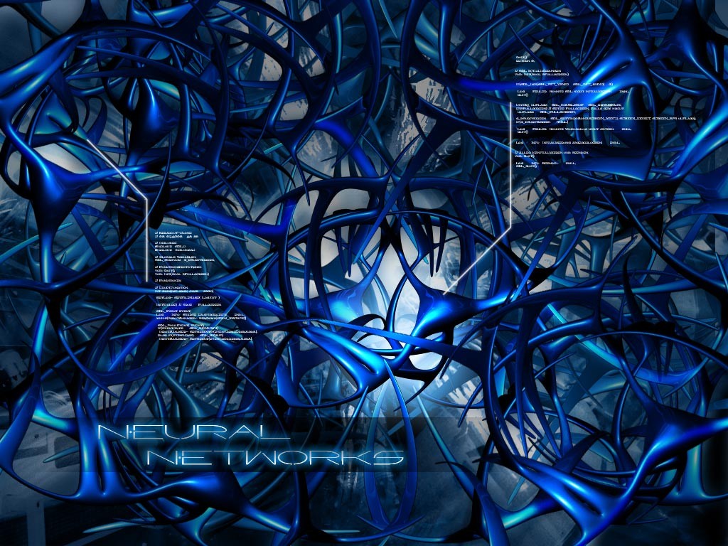Neural network blue and dark cyberpunk