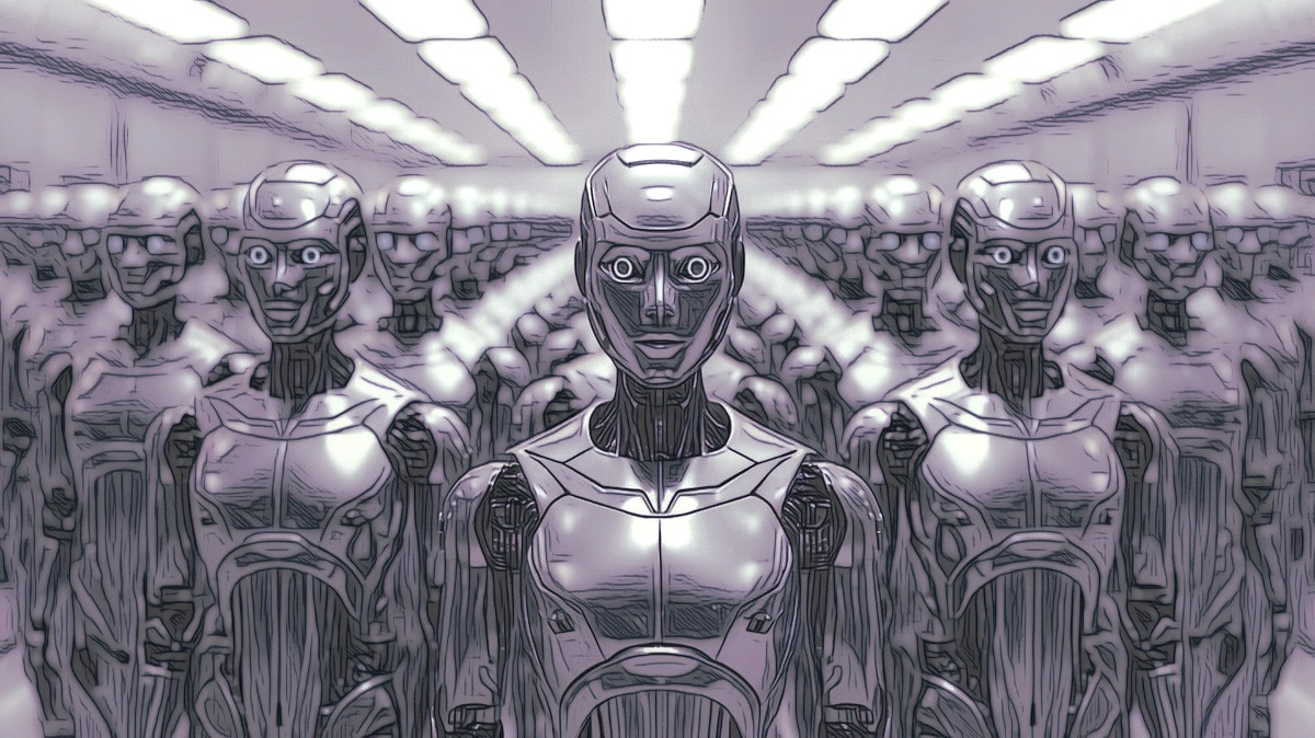 Humanoid robot symbolizing AI-driven workforce automation